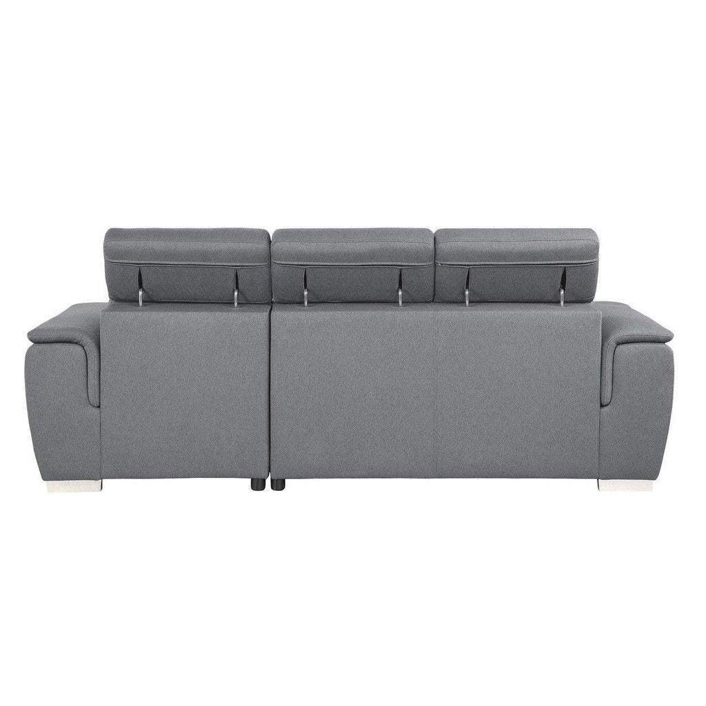 (2)2-Piece Sectional with Pull-out Bed and Adjustable Headrests 9355GY*22LRC