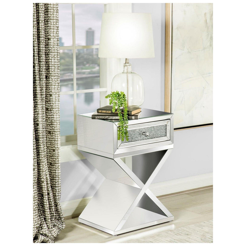 Hazel 1-drawer Accent Table Mirror 936106