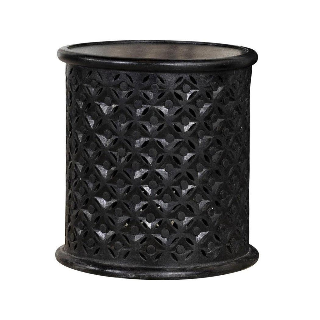 Krish 18-inch Round Accent Table Black Stain 936141