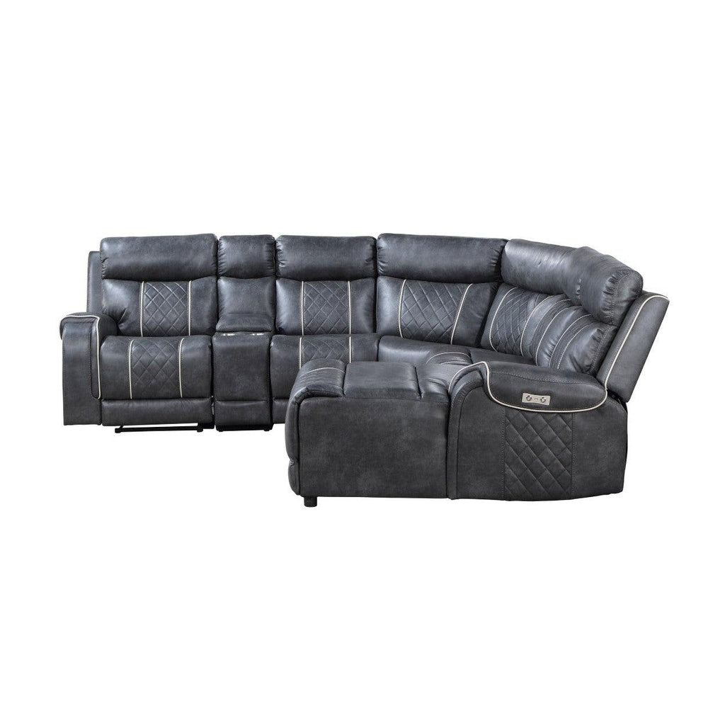 (6)6-Piece Modular Power Reclining Sectional with Right Chaise 9377GRY*6LRRCPW