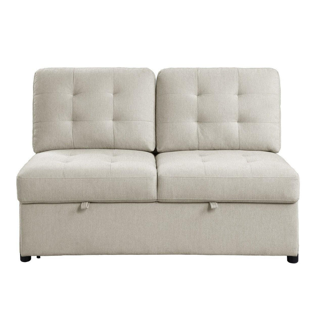 (4)4-Piece Sectional with Pull-out Ottoman 9401BEG*42LRU