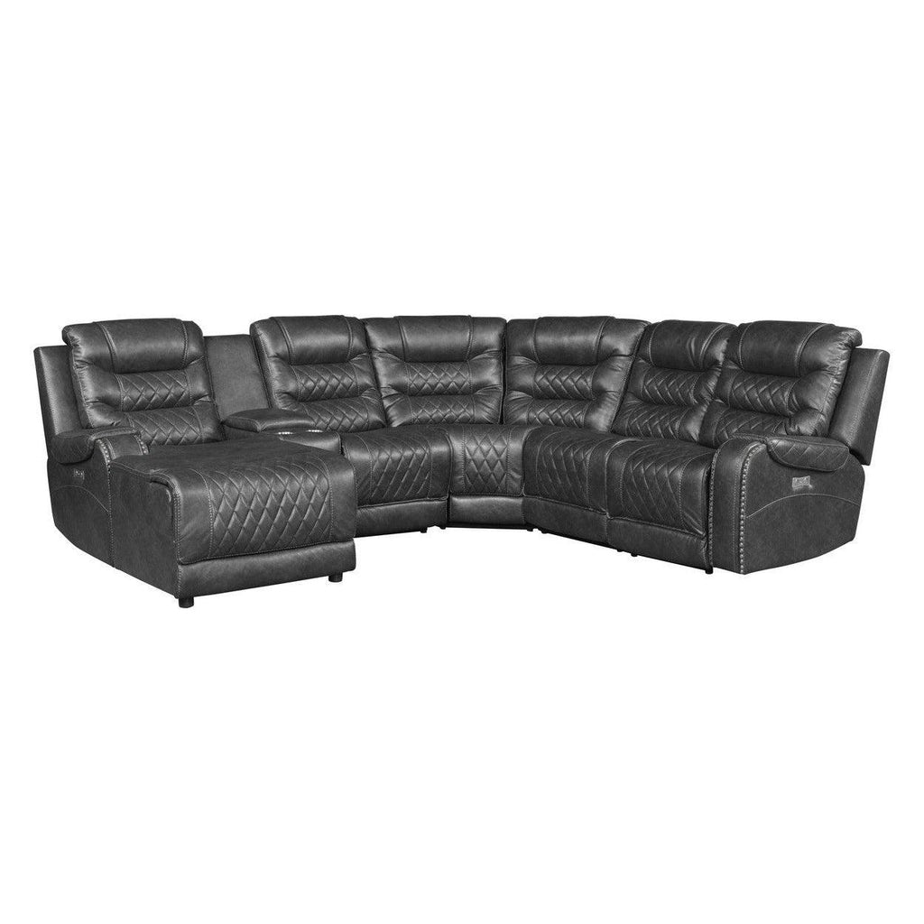 (6)6-Piece Modular Power Reclining Sectional with Right Chaise 9405GY*6LCRR