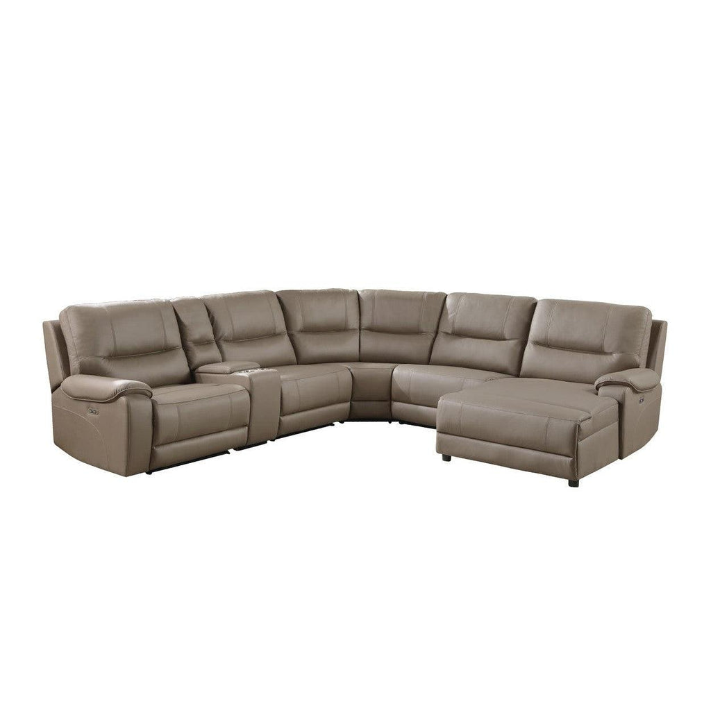 (6)6-Piece Modular Power Reclining Sectional with Power Headrest and Right Chaise 9429TP*6RCLRPWH