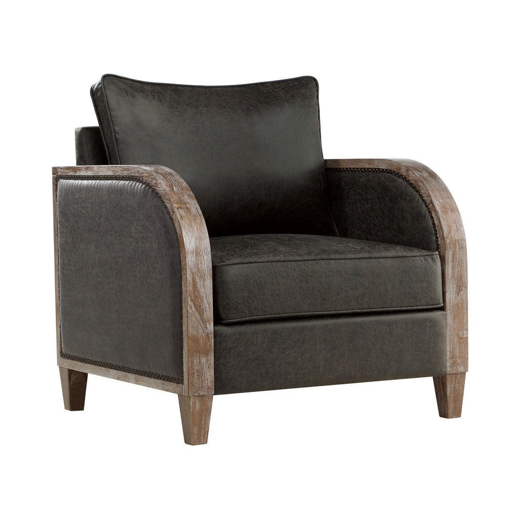 ACCENT CHAIR, GRAY FAUX SUEDE FABRIC 9430GY-1