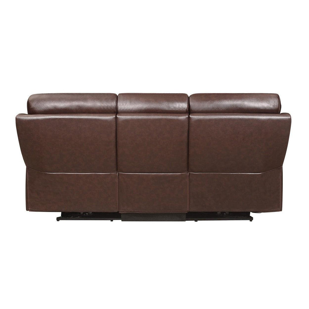 PWR DOUBLE RECLINING SOFA W/ PWR HEADREST, BROWN 2-TONE 9445BR-3PWH