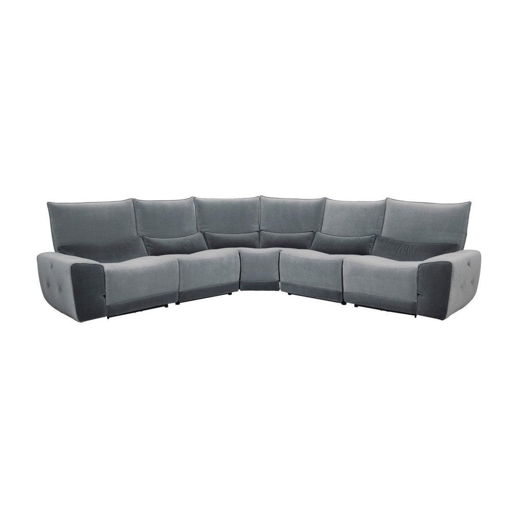 (5)5-Piece Power Reclining Sectional 9459GY*5SCPW