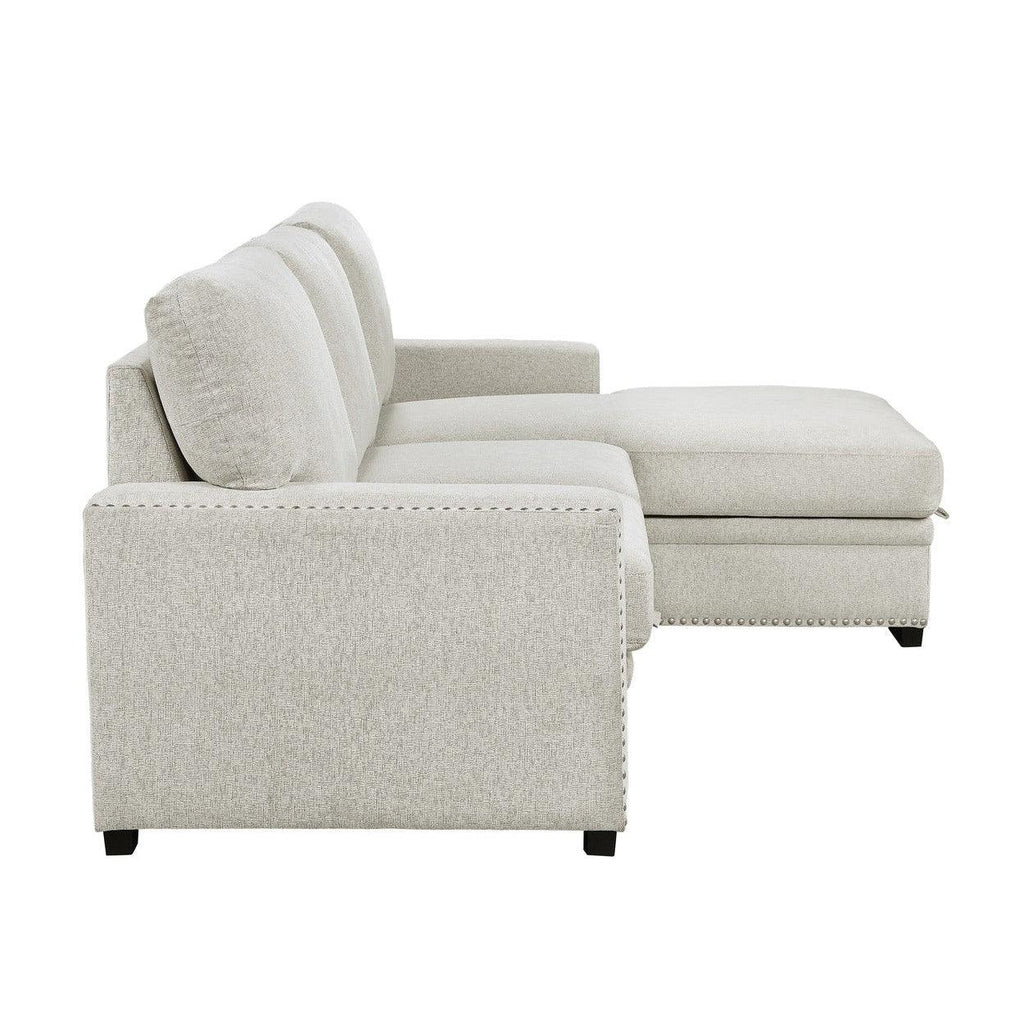 (2)2-Piece Sectional with Pull-out Bed and Right Chaise with Hidden Storage 9468BE*2RC2L