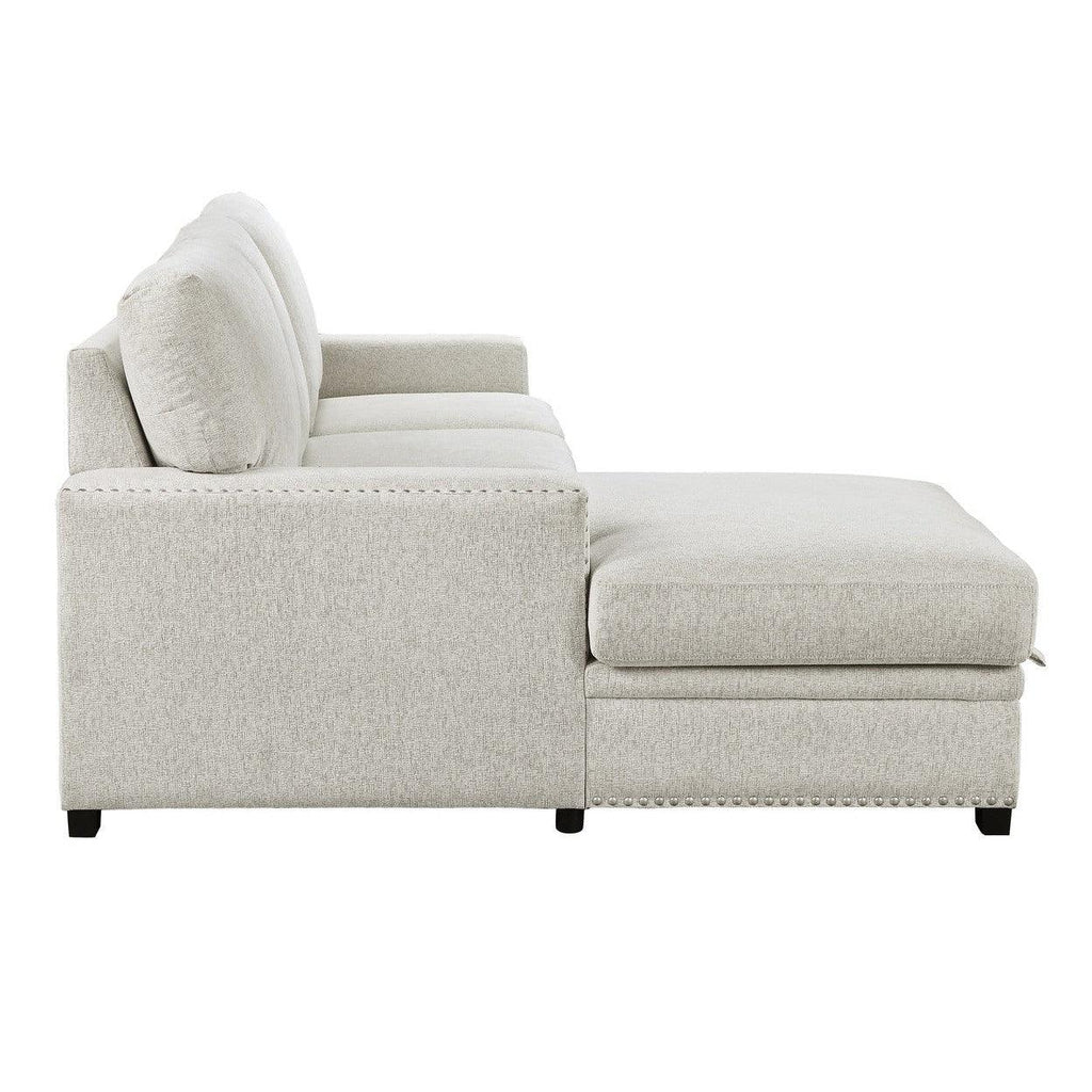 (2)2-Piece Sectional with Pull-out Bed and Left Chaise with Hidden Storage 9468BE*2LC2R