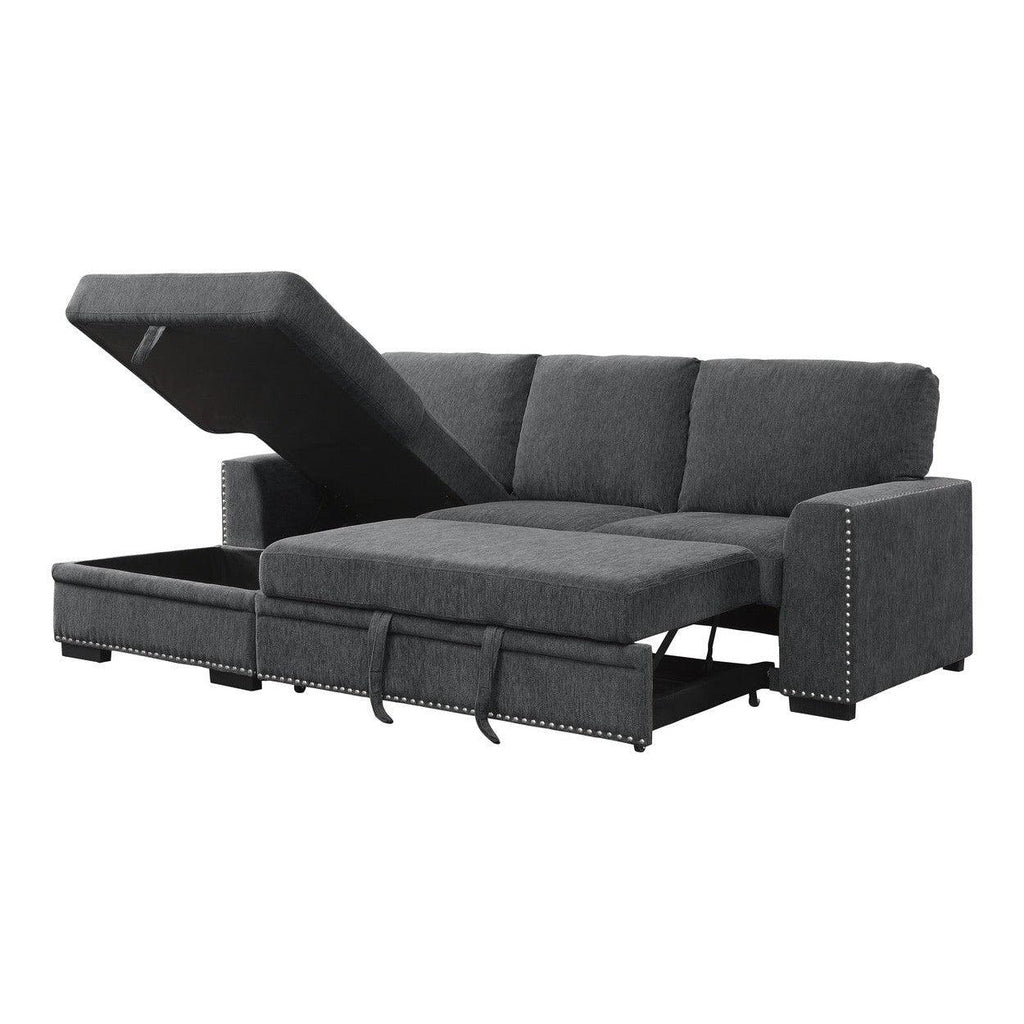 (2)2-Piece Sectional with Pull-out Bed and Left Chaise with Hidden Storage 9468CC*2LC2R