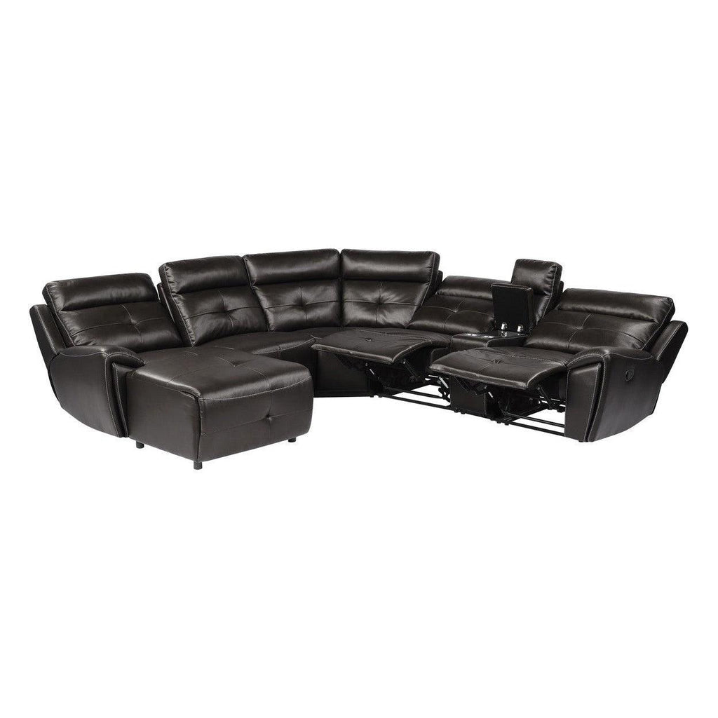 (6)6-Piece Modular Reclining Sectional with Left Chaise 9469DBR*6LCRR