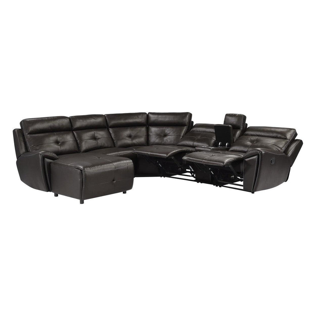(6)6-Piece Modular Reclining Sectional with Left Chaise 9469DBR*6LCRR