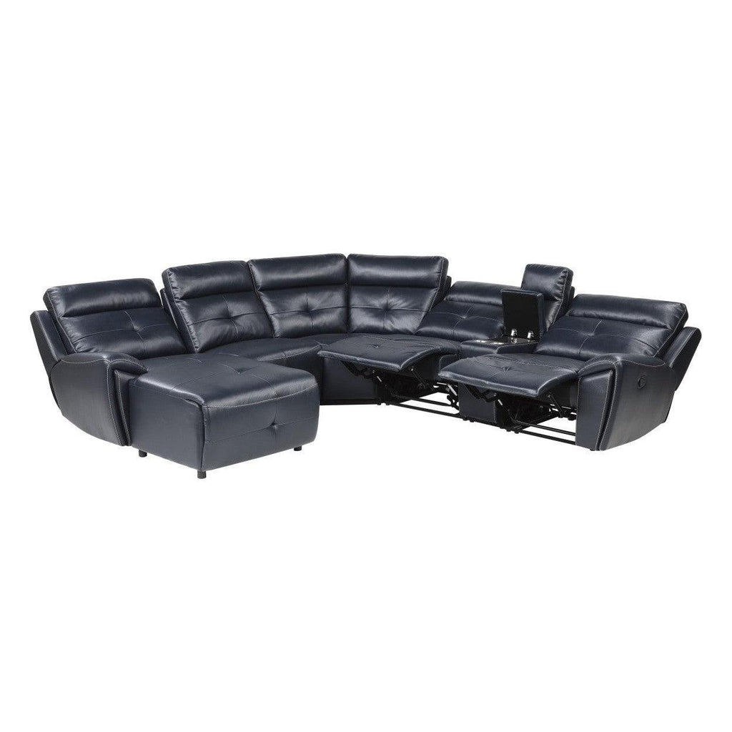 (6)6-Piece Modular Reclining Sectional with Left Chaise 9469NVB*6LCRR