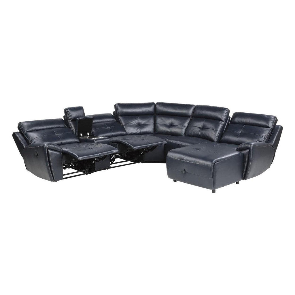 (6)6-Piece Modular Reclining Sectional with Right Chaise 9469NVB*6LRRC