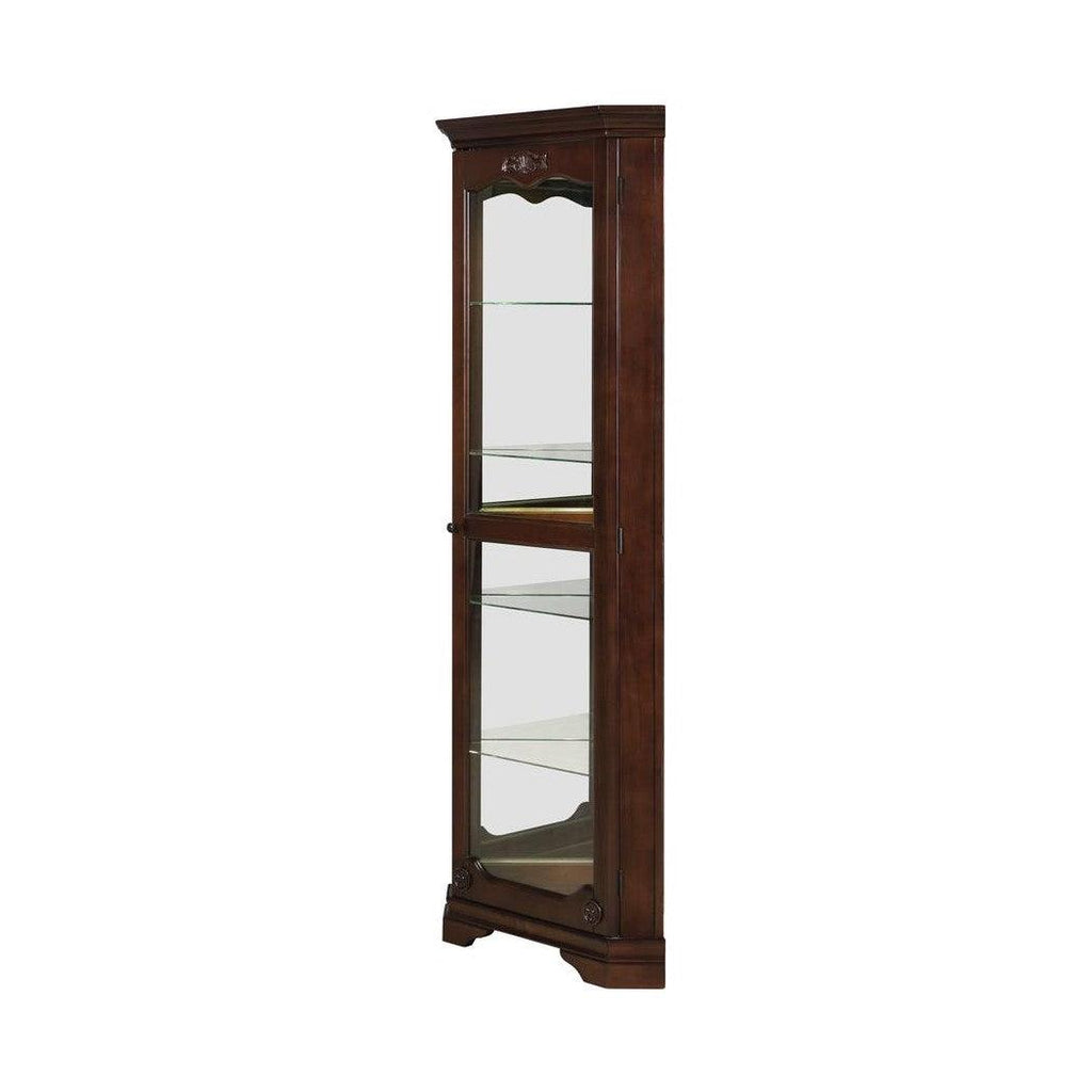 5-shelf Corner Curio Cabinet Golden Brown 950195