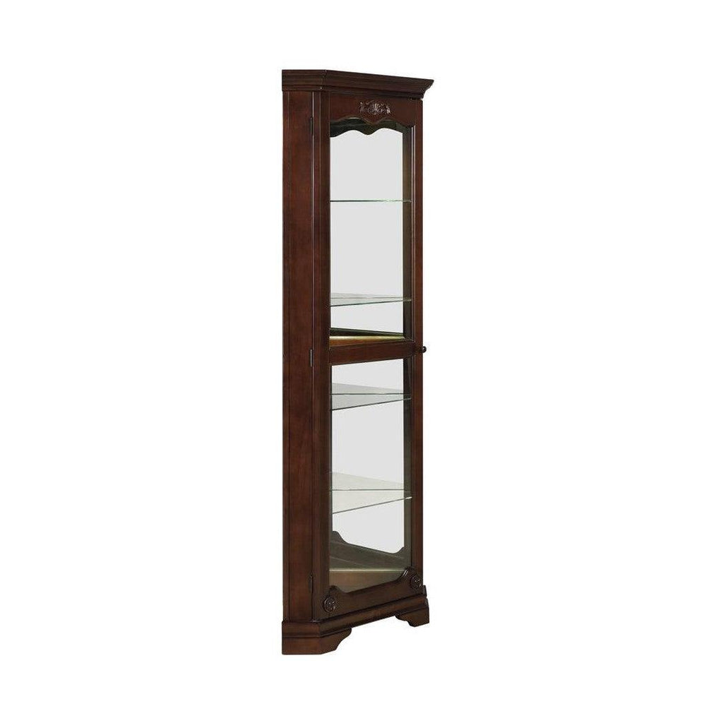 5-shelf Corner Curio Cabinet Golden Brown 950195