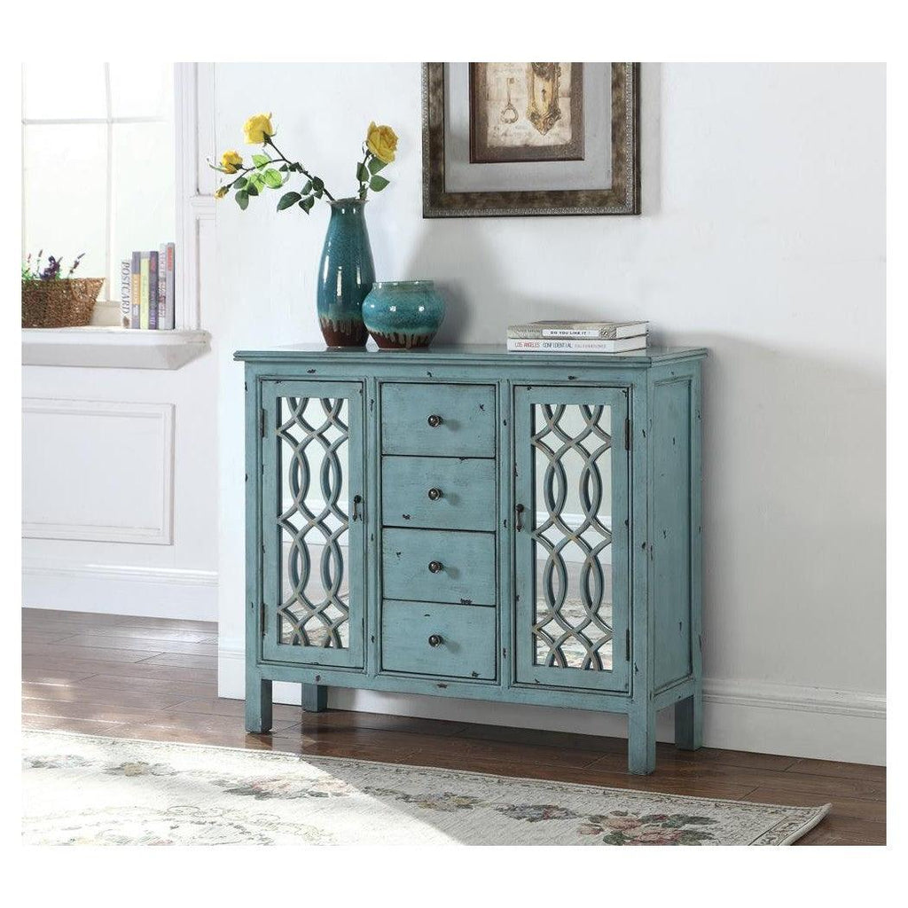 Rue 4-drawer Accent Cabinet Antique Blue 950736