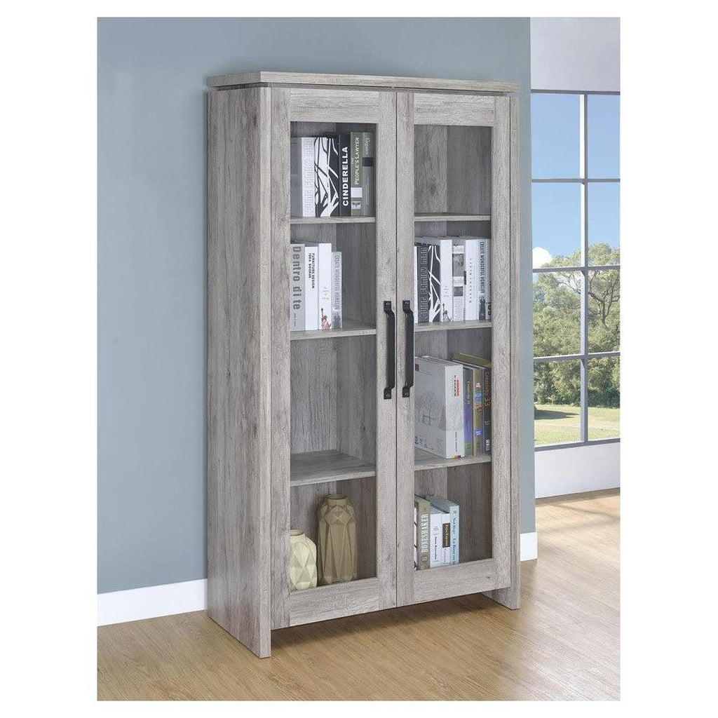 Alejo 2-door Tall Cabinet Grey Driftwood 950783