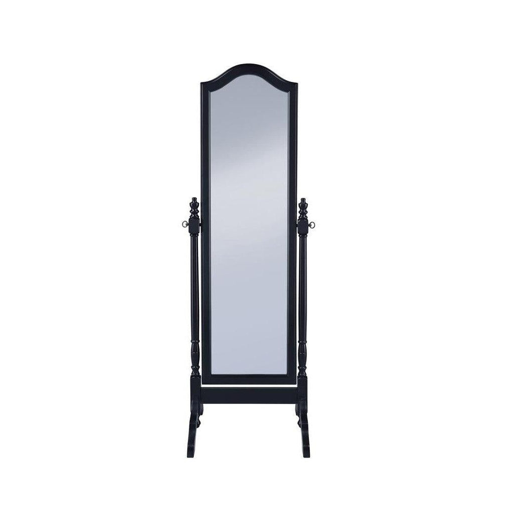 Cabot Rectangular Cheval Mirror with Arched Top Black 950801