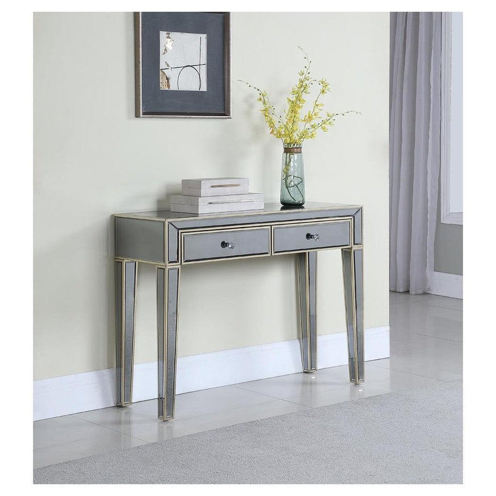 2-drawer Console Table Grey and Champagne 950936