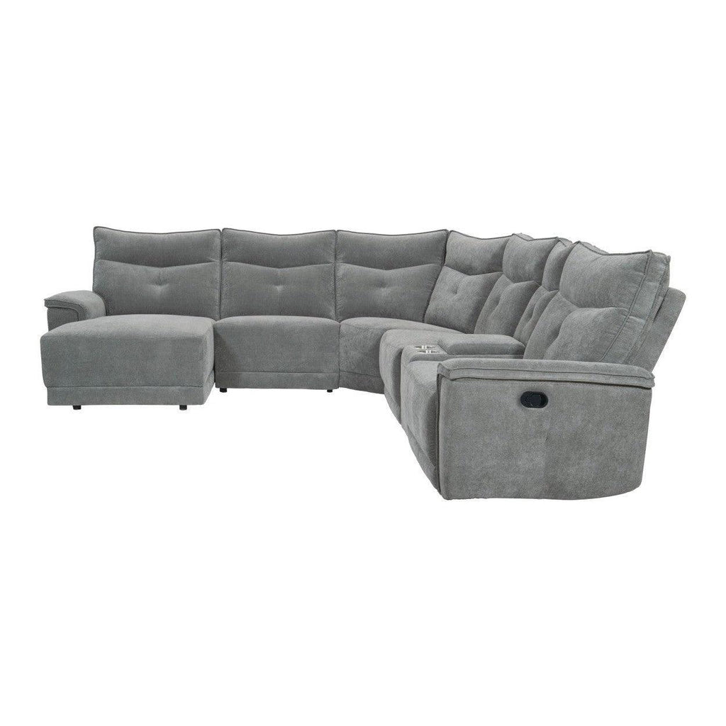 (6)6-Piece Modular Reclining Sectional with Left Chaise 9509DG*65LRR