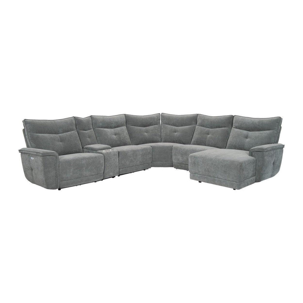 (6)6-Piece Modular Power Reclining Sectional with Power Headrest and Right Chaise 9509DG*6LRPWH5R