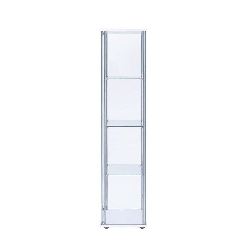 Bellatrix Rectangular 4-shelf Curio Cabinet White and Clear 951072