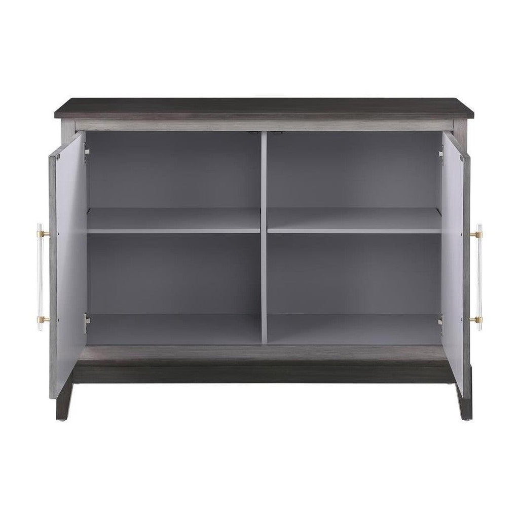 Gilles 2-Door Accent Cabinet Brushed Black and Grey 951839
