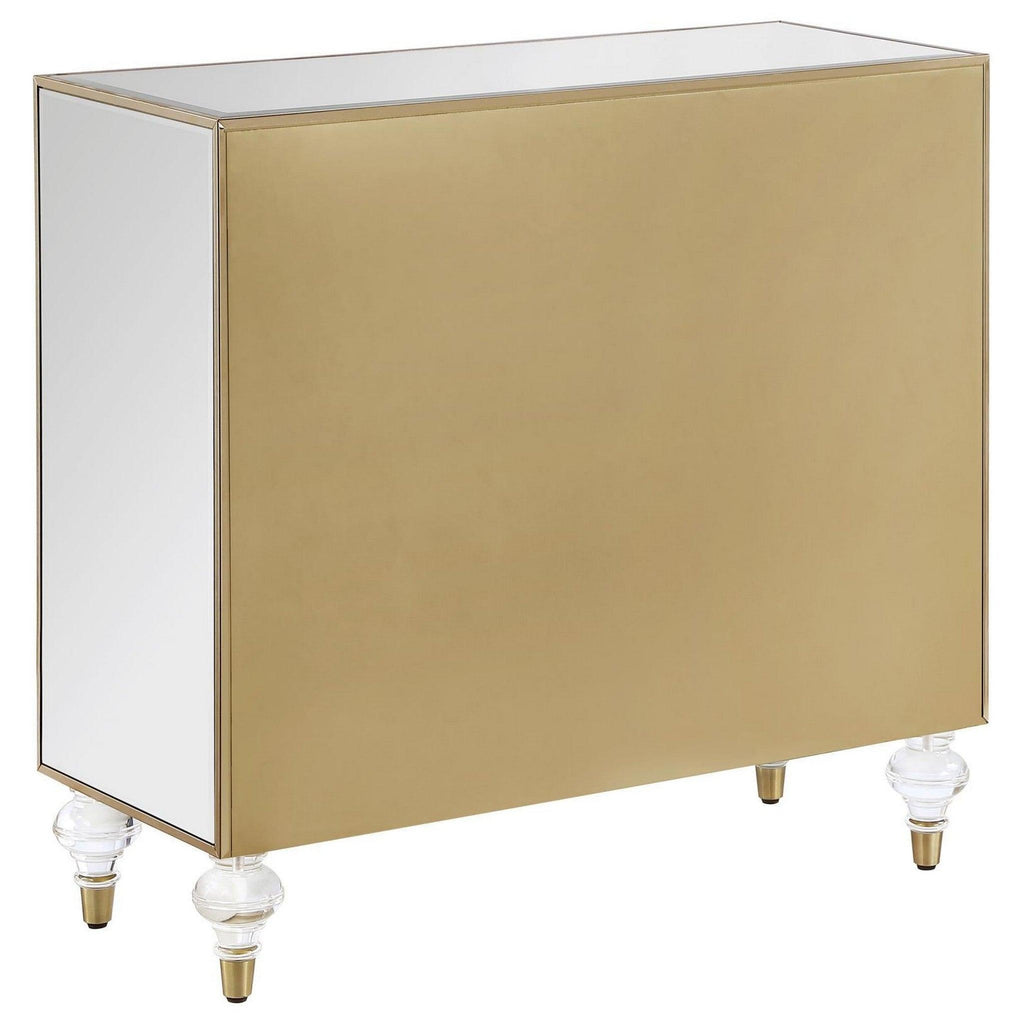 Astilbe 2-door Accent Cabinet Mirror and Champagne 951851