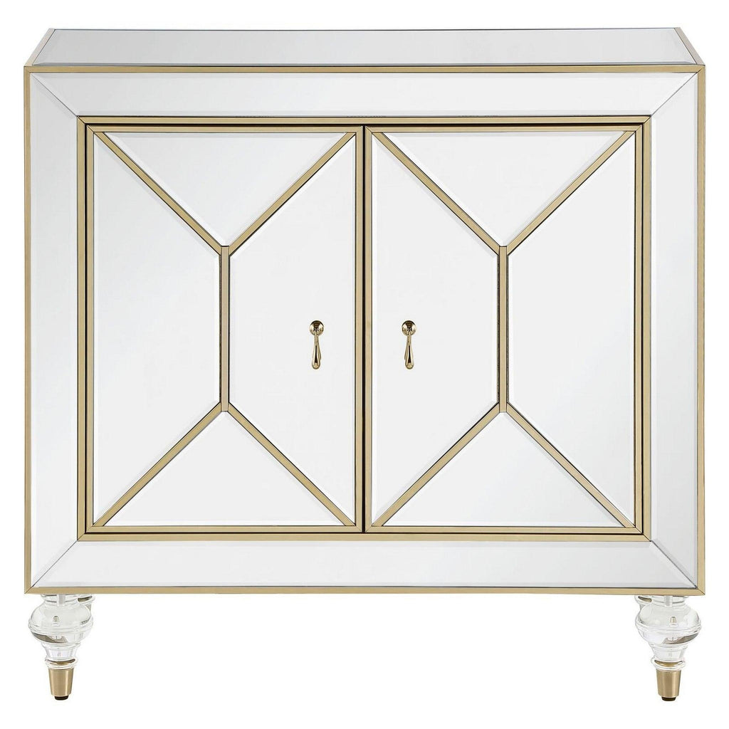Lupin 2-door Accent Cabinet Mirror and Champagne 951854