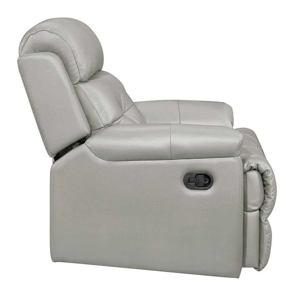 RECLINING CHAIR, SILVER GRAY TOP GRAIN LEATHER MATCH PVC 9529SVE-1