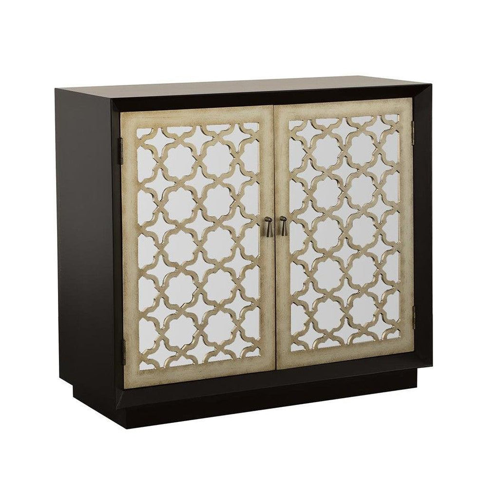 Cailean 2-door Accent Cabinet with Lattice Pattern Black 953345