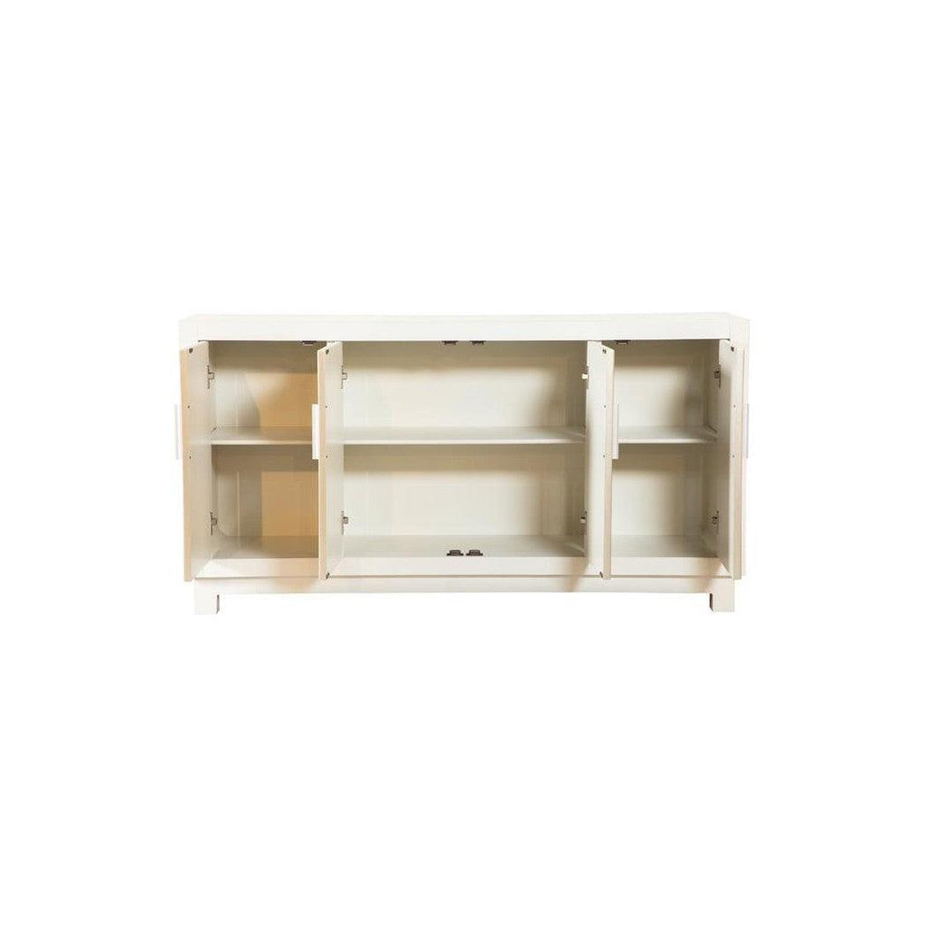 Voula Rectangular 4-door Accent Cabinet White and Gold 953416
