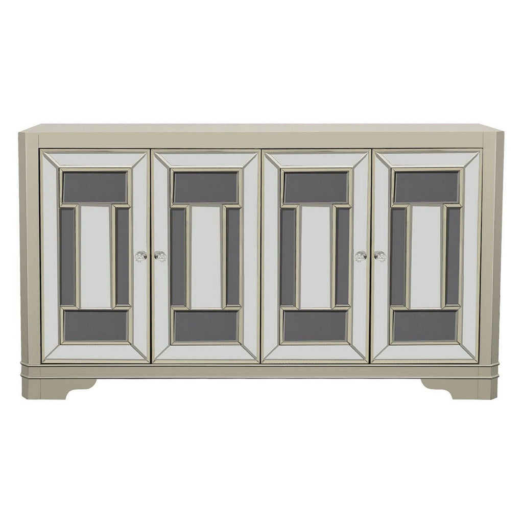 Toula 4-door Accent Cabinet Smoke and Champagne 953487