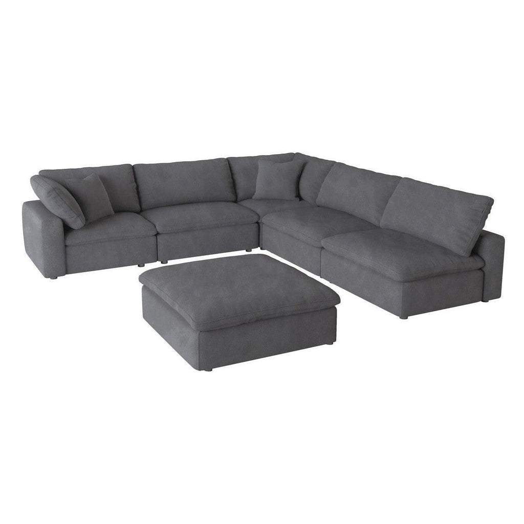 (6)6-Piece Modular Sectional with Ottoman 9546GY*6OT