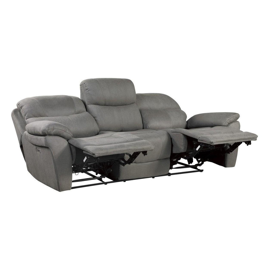 Power Double Reclining Sofa with Power Headrests 9580GY-3PWH