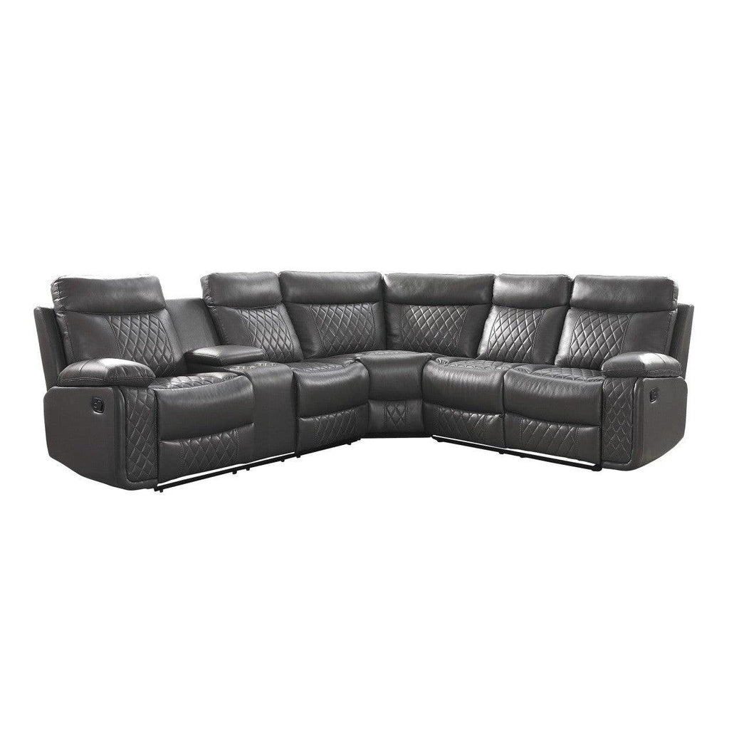 (3)3-Piece Reclining Sectional 9599GRY*SC