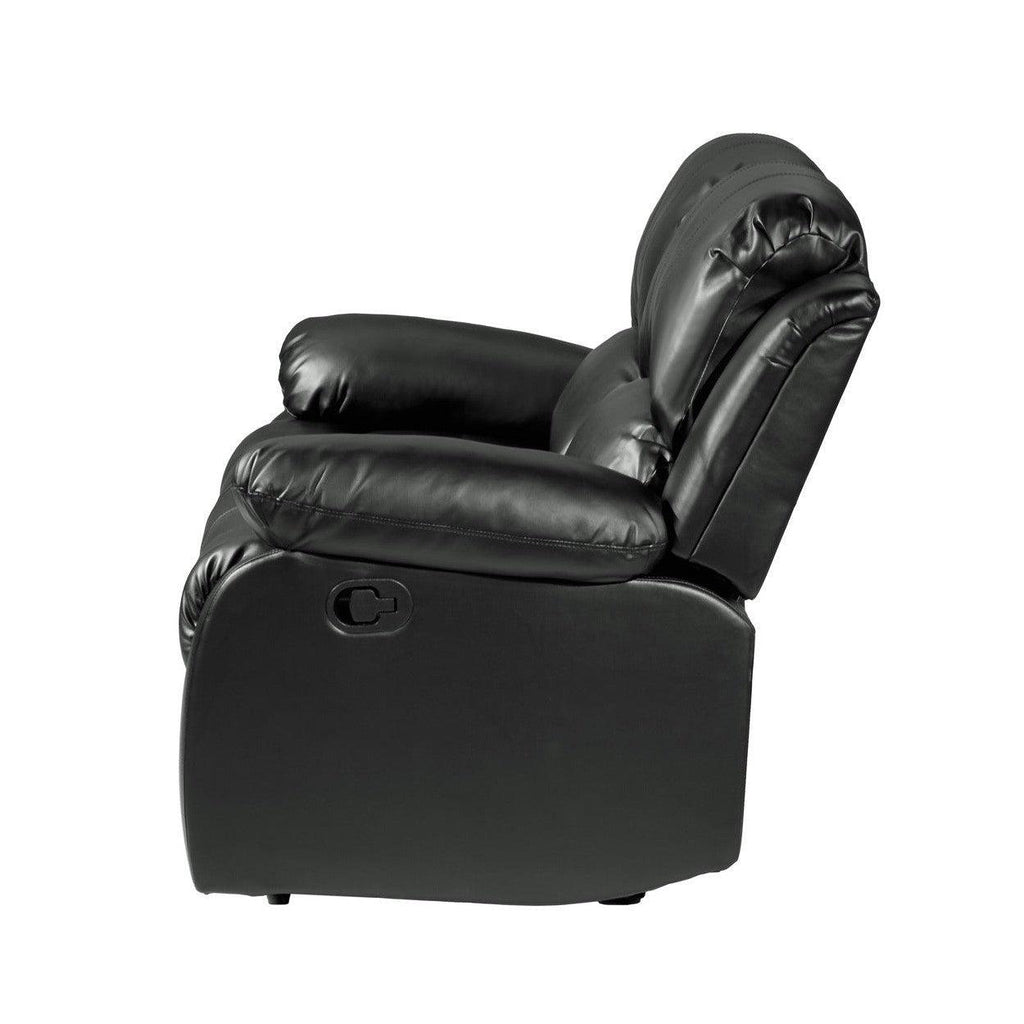 DOUBLE RECLINING LOVE SEAT, BLACK BONDED LEATHER MATCH 9700BLK-2