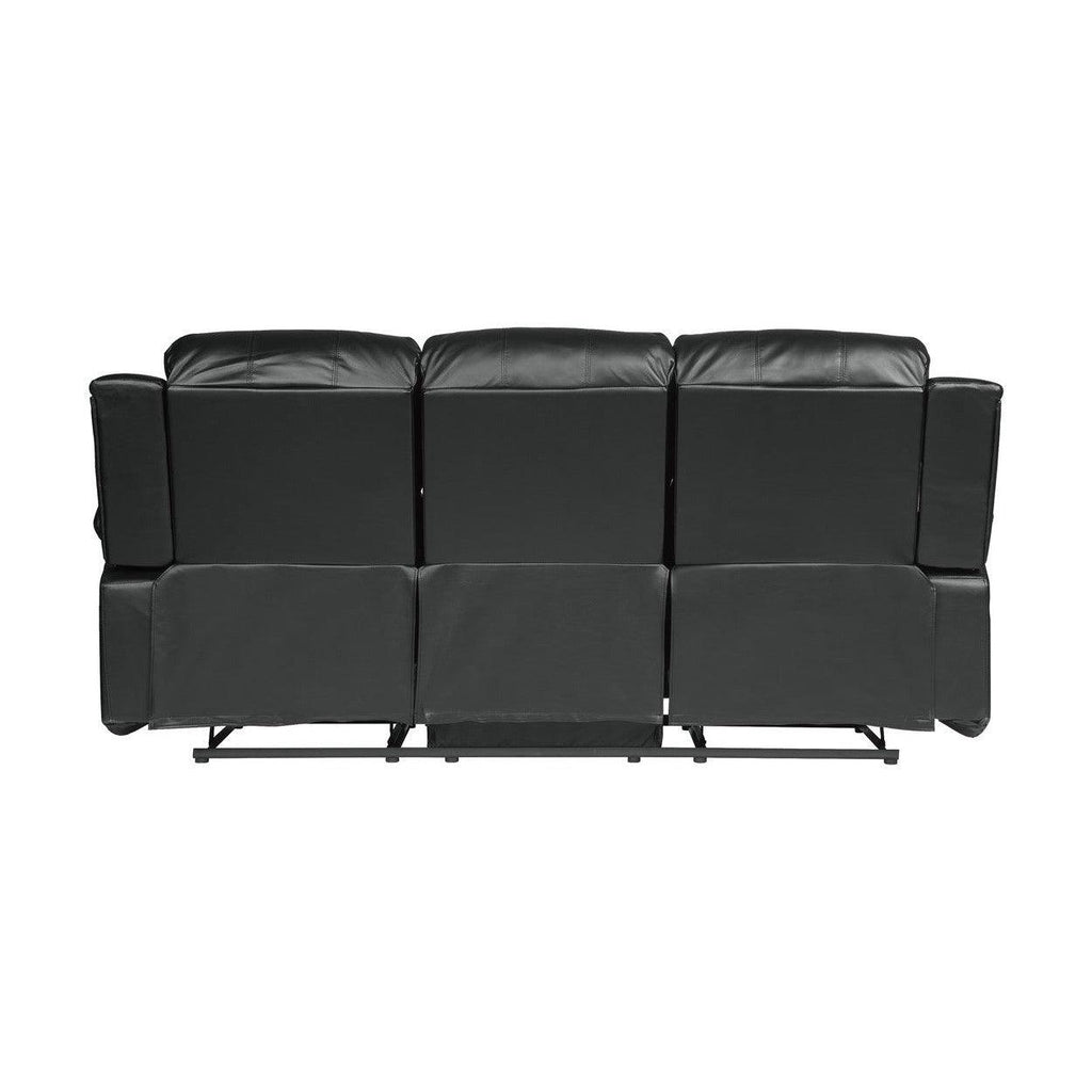 DOUBLE RECLINING SOFA, BLACK BONDED LEATHER MATCH 9700BLK-3
