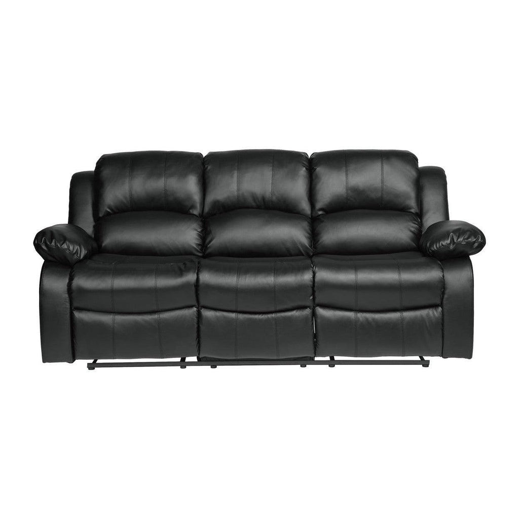 DOUBLE RECLINING SOFA, BLACK BONDED LEATHER MATCH 9700BLK-3