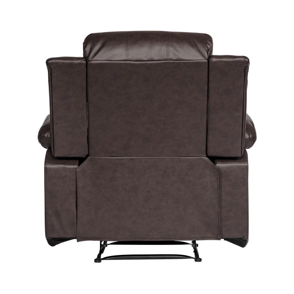 RECLINER CHAIR, BROWN BONDED LEATHER MATCH 9700BRW-1