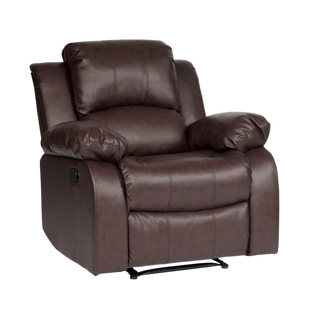 RECLINER CHAIR, BROWN BONDED LEATHER MATCH 9700BRW-1