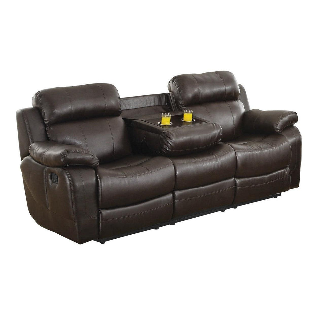 DOUBLE RECLINING SOFA W/ CNTR DROP-DOWN CUP-HLDR 9724BRW-3