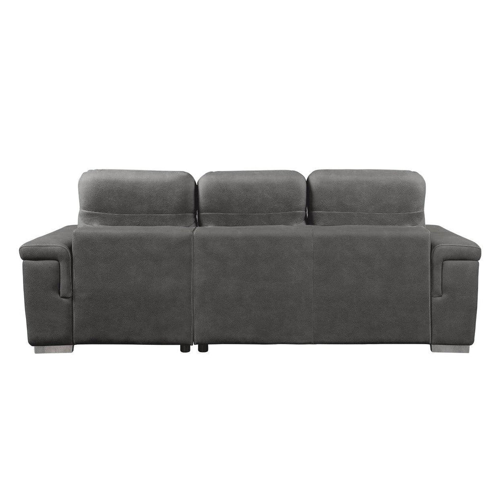 (2)2-Piece Sectional with Pull-out Bed and Hidden Storage 9808SGY*SC