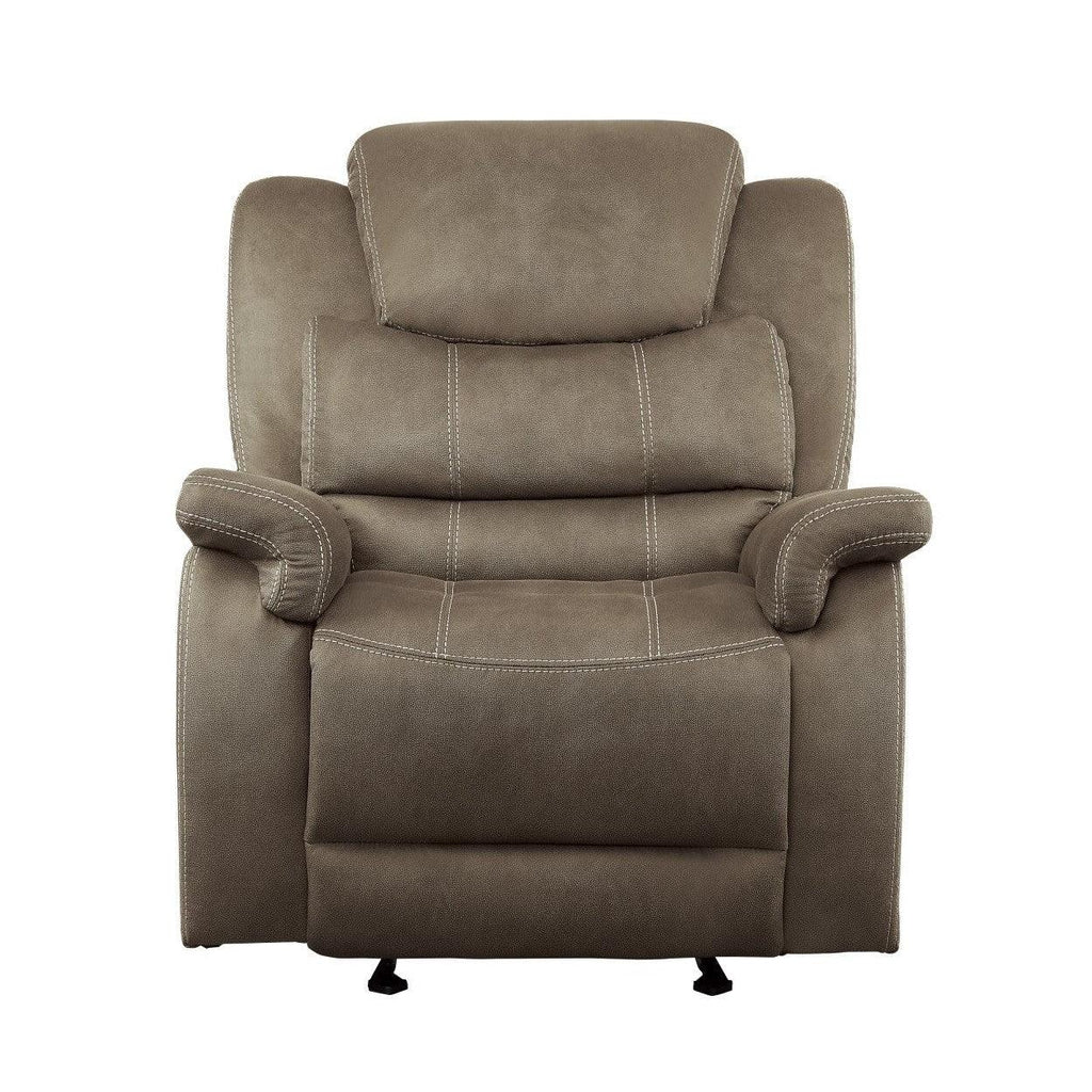 GLIDER RECLINING CHAIR, BROWN 100% POLYESTER 9848BR-1