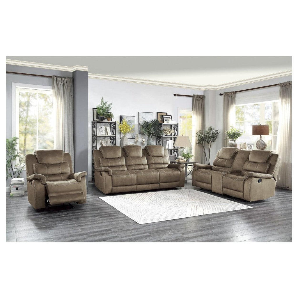 GLIDER RECLINING CHAIR, BROWN 100% POLYESTER 9848BR-1