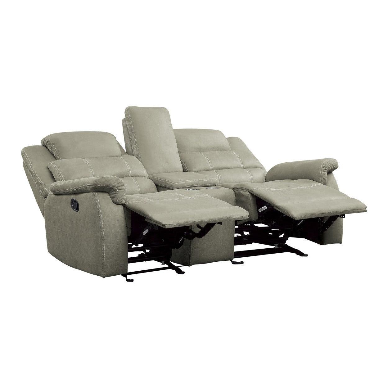 Juego de sofá reclinable eléctrico, sofá reclinable de cuero con puerto  USB, sofá biplaza reclinable con consola de almacenamiento/portavasos,  juego