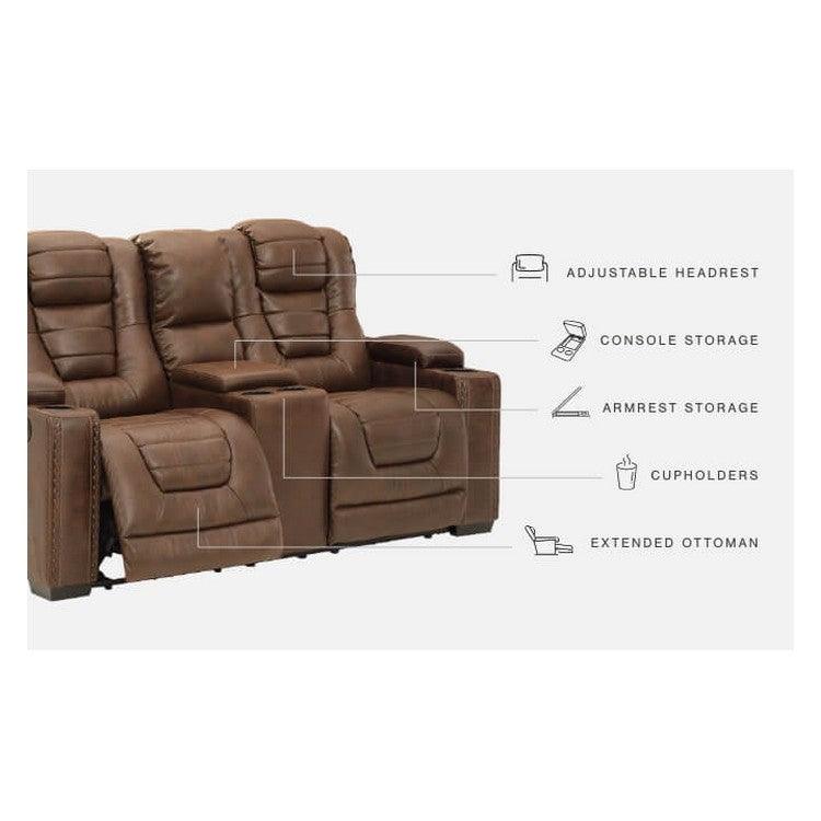 Owner's Box Power Reclining Loveseat with Console Ash-2450518