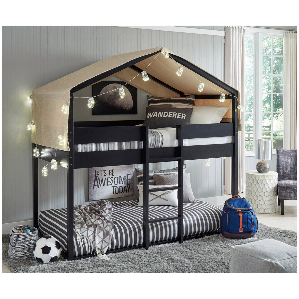 Flannibrook Twin over Twin House Loft Bed