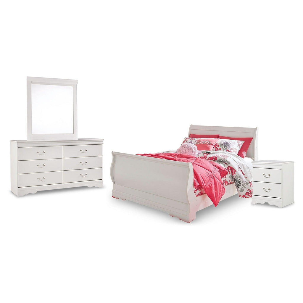 Anarasia Full Sleigh Bed with Dresser, Mirror and Nightstand Ash-B129B13