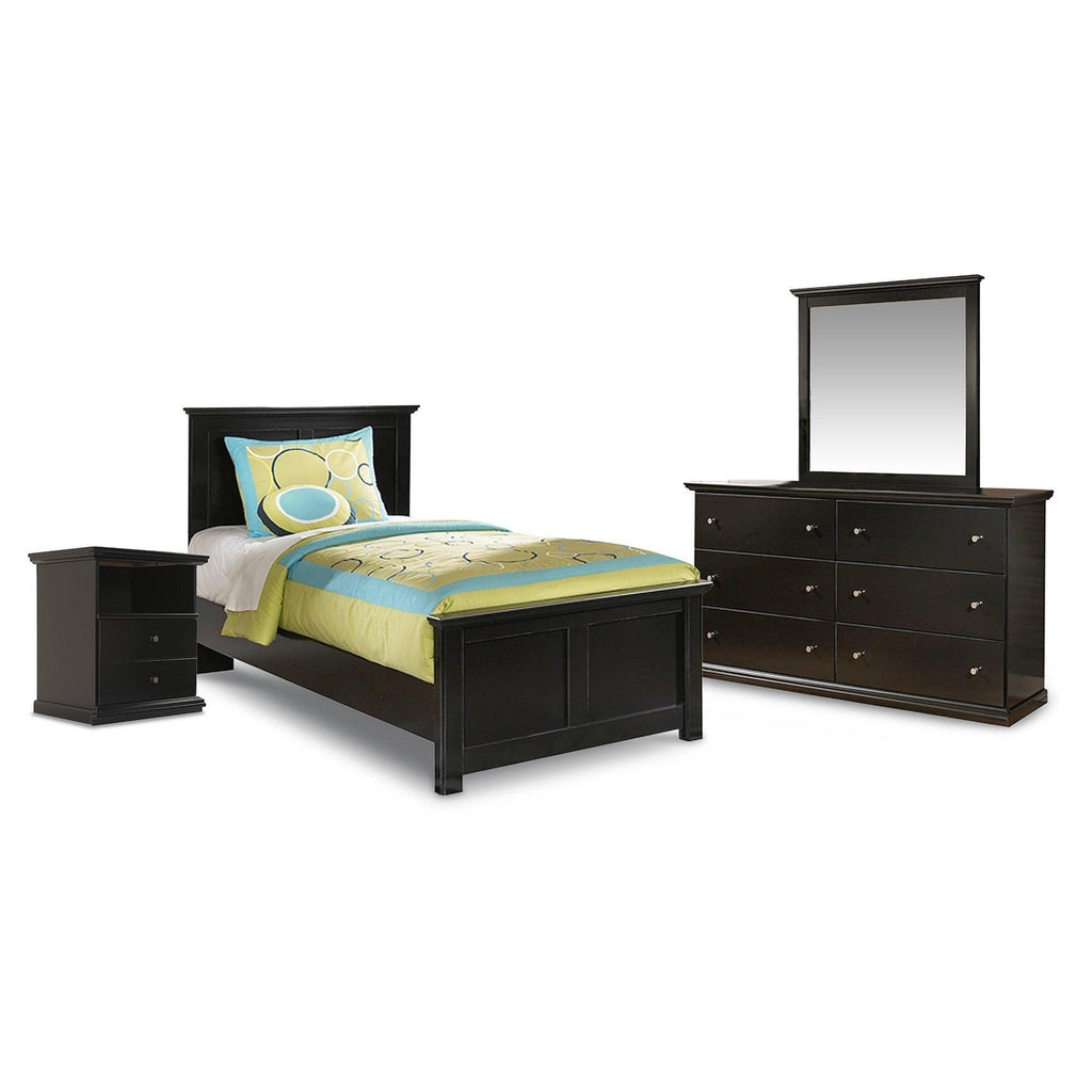 Maribel Twin Panel Bed, Dresser, Mirror and Nightstand Ash-B138B17